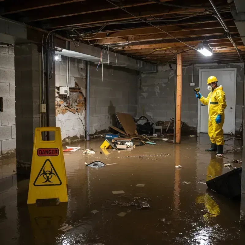 Flooded Basement Electrical Hazard in Old Forge, PA Property